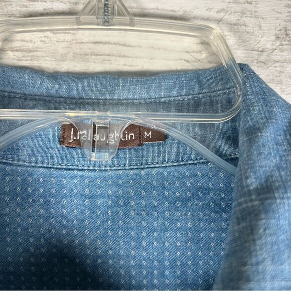 J.McLaughlin Denim Chambray Western Button Up Shirt Top Equestrian Minimalist M - Picture 5 of 7